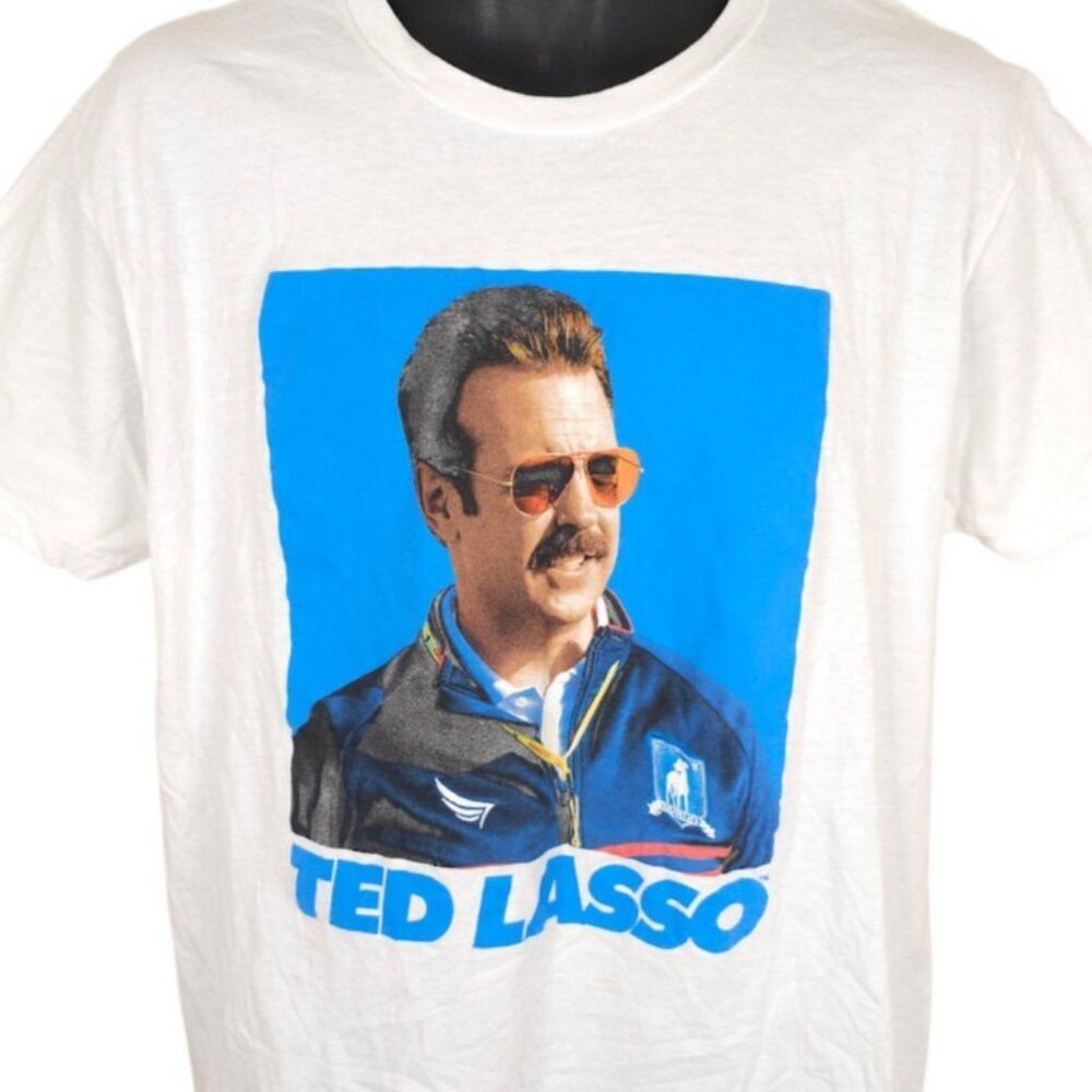 Ted Lasso T Shirt Mens Size Large White Jason Sudeikis TV Promo Tee